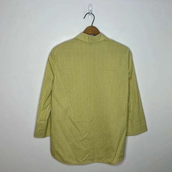 LAFAYETTE 148 Gingham Plaid Check Button Up Collard Capsule Wardrobe Blouse - Picture 6 of 9